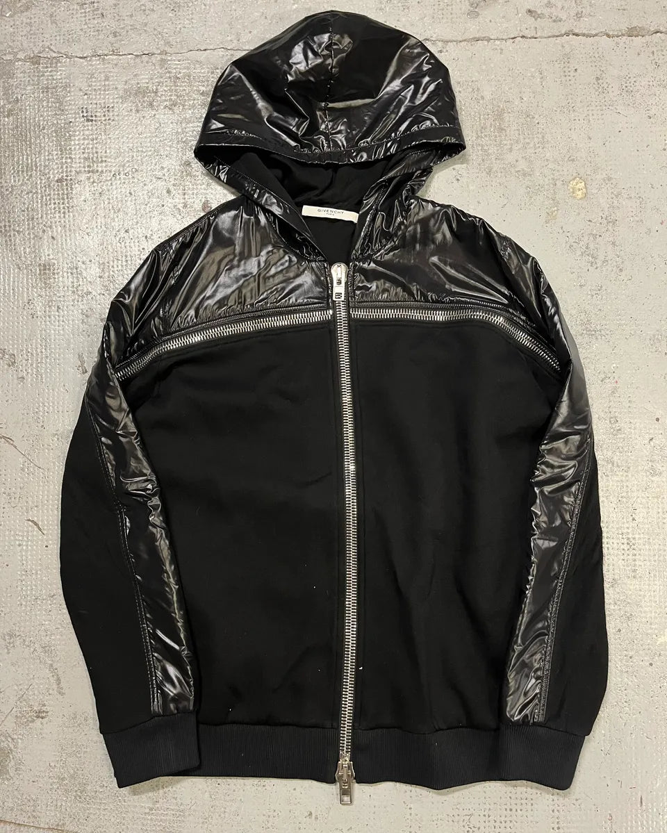 SS2015 Givenchy Black Hybrid Zip-Up Hoodie by Riccardo Tisci FfDpVFb 3