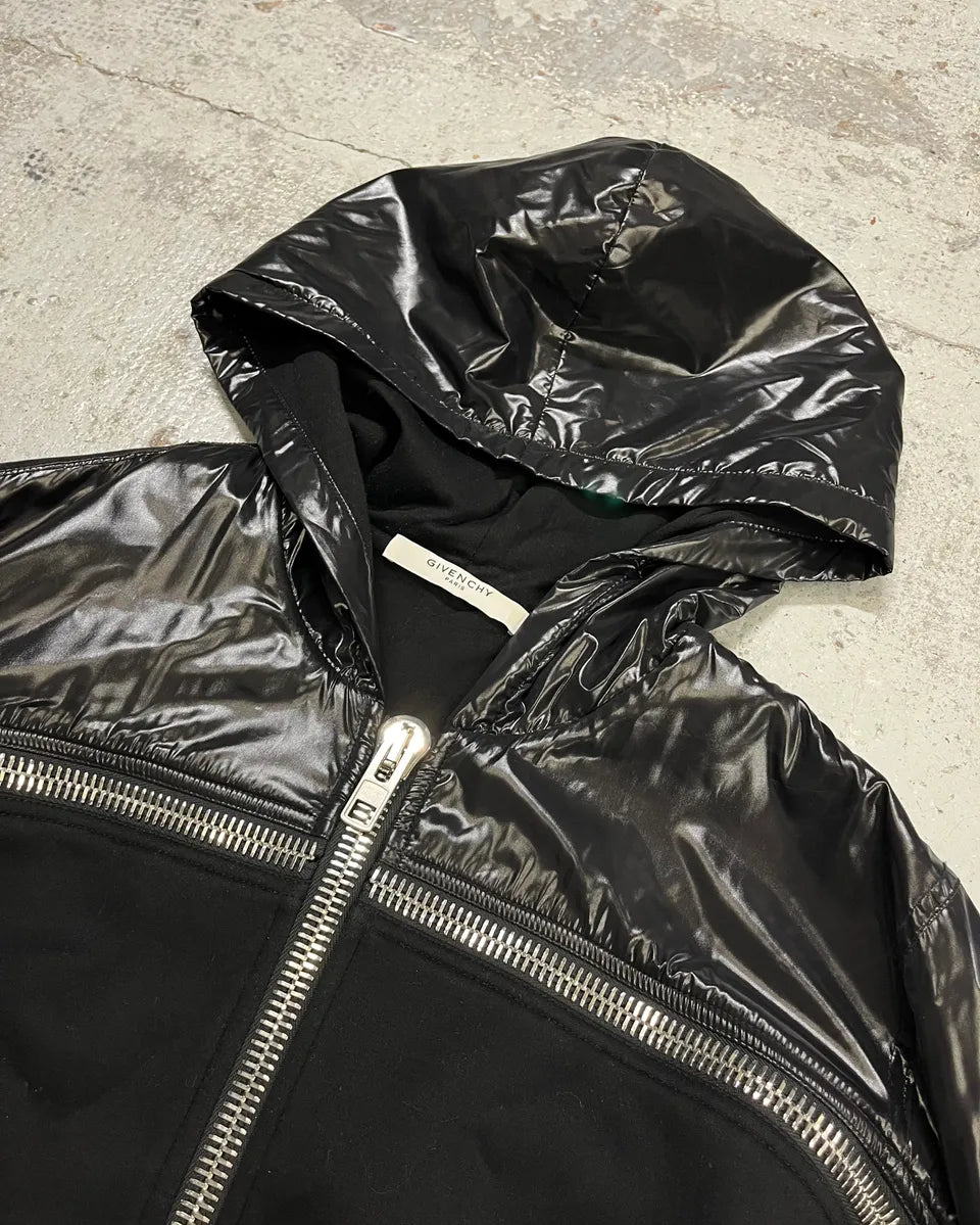 SS2015 Givenchy Black Hybrid Zip-Up Hoodie by Riccardo Tisci FfDpVFb 4