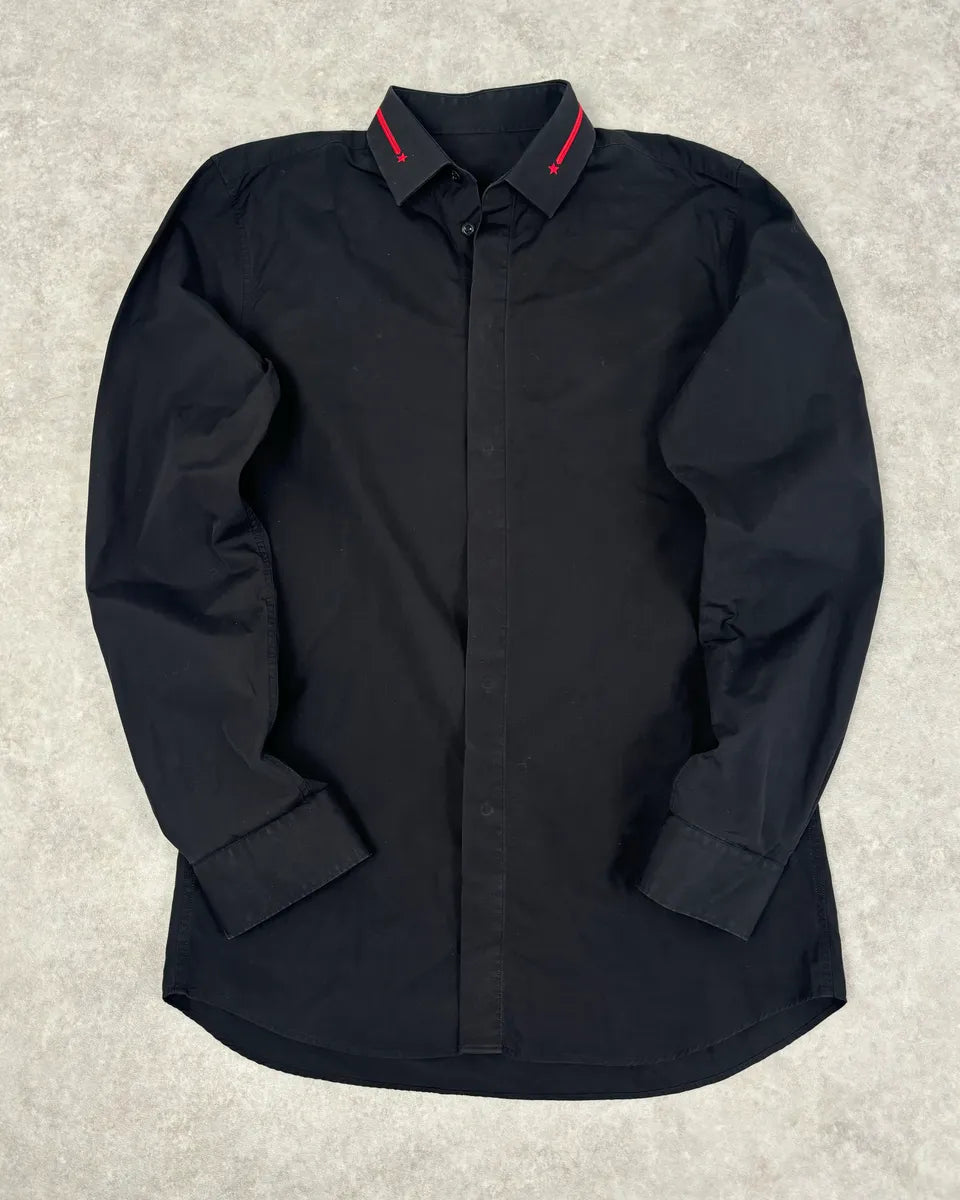 SS2015 Givenchy Black Mafia Red Stars Shirt by Riccardo Tisci wysxWJs 0