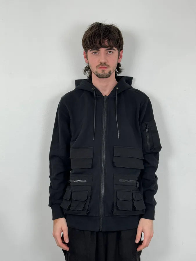 SS2015 Givenchy Black Multi Pockets Cargo Zip-up Hoodie QKVlvXY 1