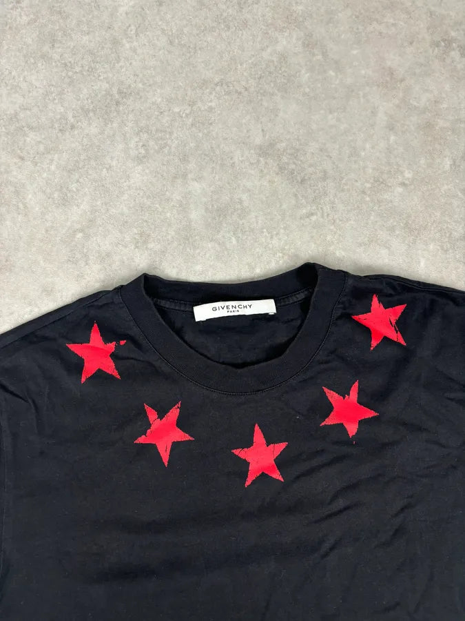 SS2015 Givenchy Black Red Stars T-Shirt by Riccardo Tisci – Dolce SS2015 Givenchy Black Red Stars T-Shirt by Riccardo Tisci – Dolce
