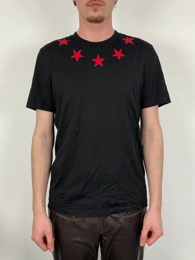 SS2015 Givenchy Black Red Stars T-Shirt by Riccardo Tisci QQeLcag 1