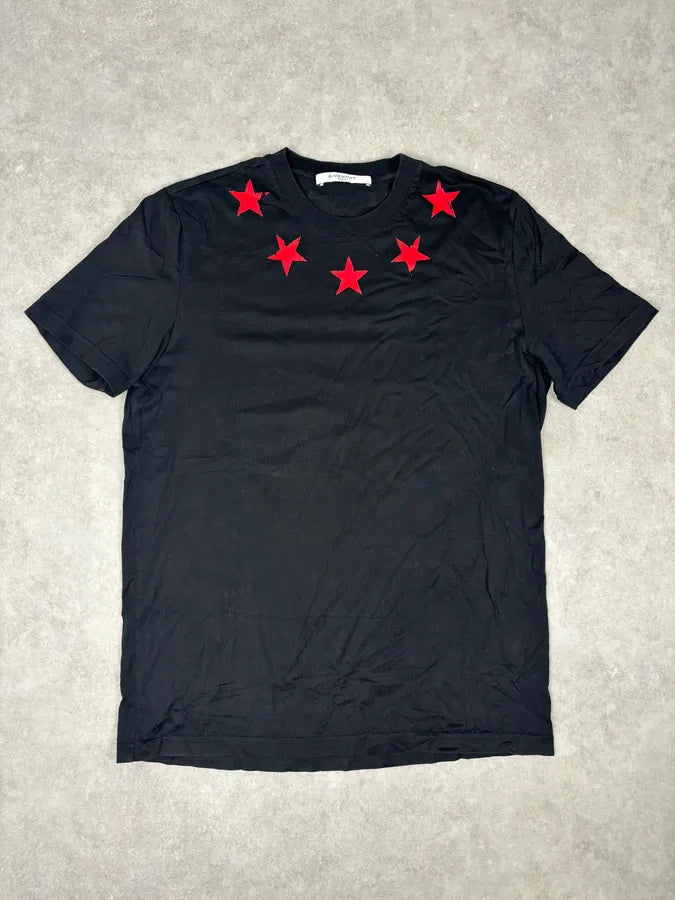 SS2015 Givenchy Black Red Stars T-Shirt by Riccardo Tisci QQeLcag 0