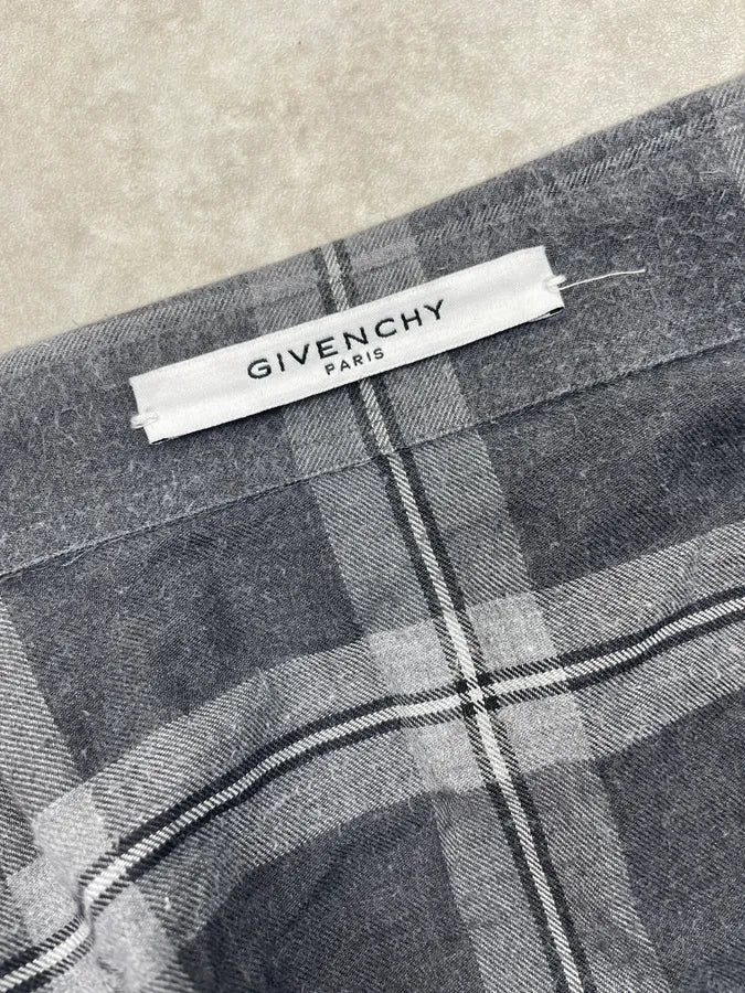 SS2015 Givenchy Grey & Black Star Plaid Shirt by Riccardo Tisci kinTsCj 10