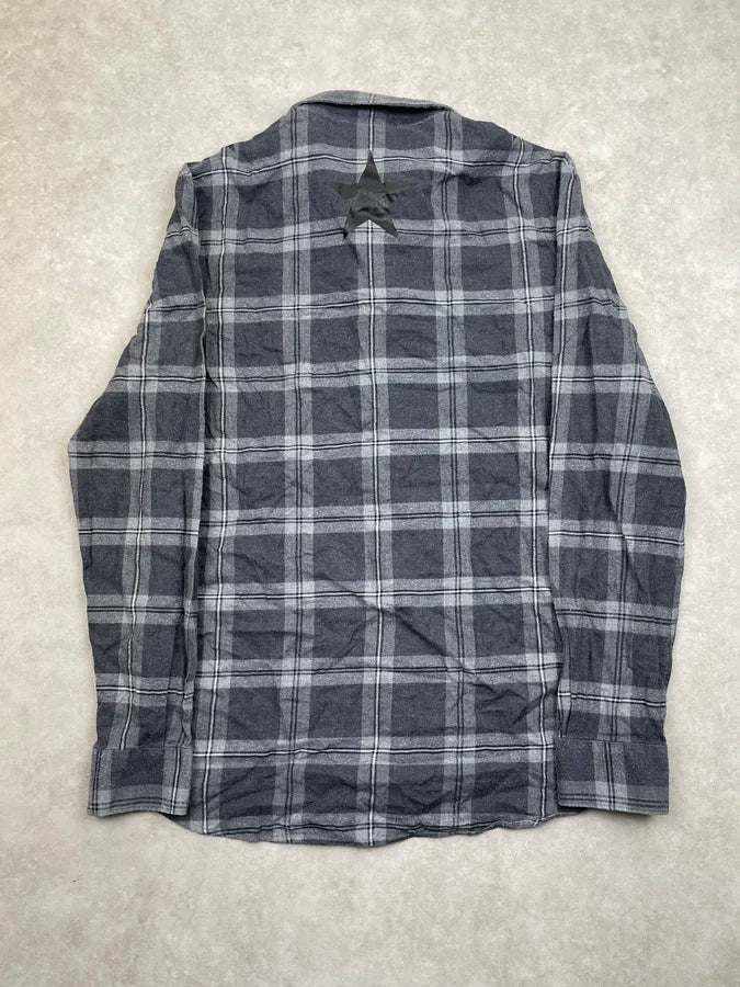 SS2015 Givenchy Grey & Black Star Plaid Shirt by Riccardo Tisci kinTsCj 2