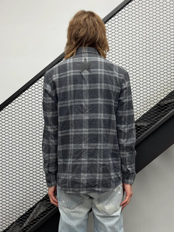 SS2015 Givenchy Grey & Black Star Plaid Shirt by Riccardo Tisci kinTsCj 3