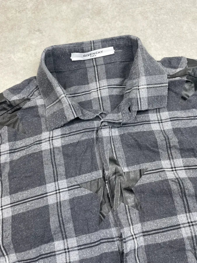 SS2015 Givenchy Grey & Black Star Plaid Shirt by Riccardo Tisci kinTsCj 5