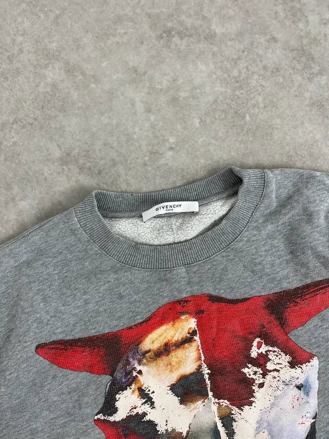 SS2015 Givenchy Grey Abstract Human Crewneck Sweater by Riccardo Tisci XzNtSyV 4