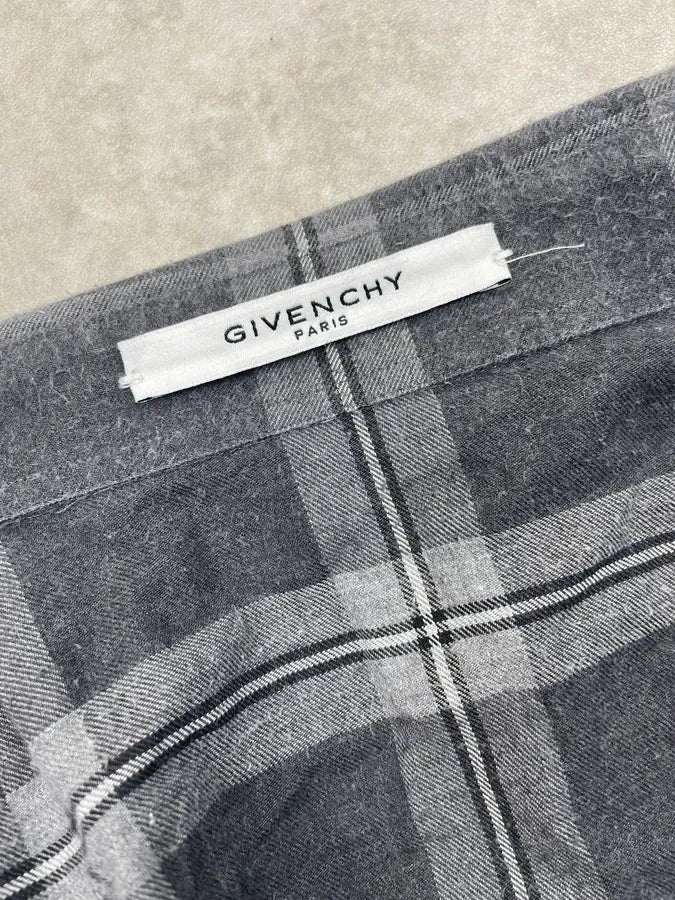 SS2015 Givenchy Grey & Black Star Plaid Shirt by Riccardo Tisci kinTsCj 10