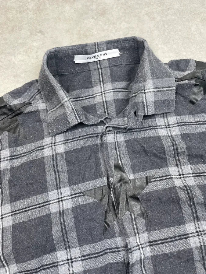 SS2015 Givenchy Grey & Black Star Plaid Shirt by Riccardo Tisci kinTsCj 5