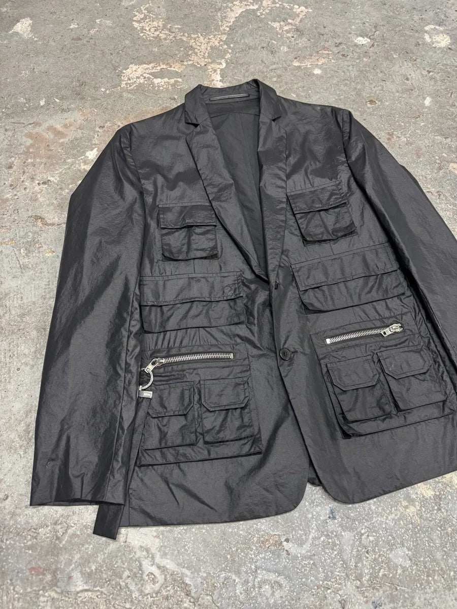 SS2015 Givenchy Multi Pockets Nylon Cargo Black Blazer Jacket by Riccardo Tisci (L) 1