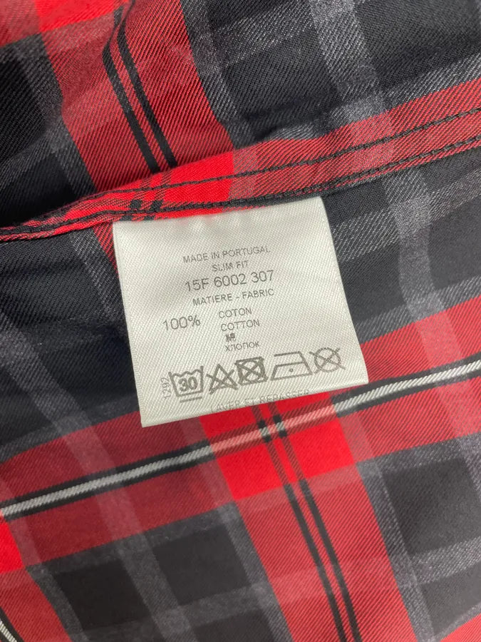 SS2015 Givenchy Red Black Plaid Star Patch Shirt giCsEeT 7