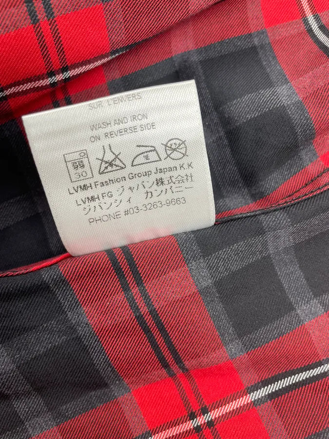 SS2015 Givenchy Red Black Plaid Star Patch Shirt giCsEeT 8