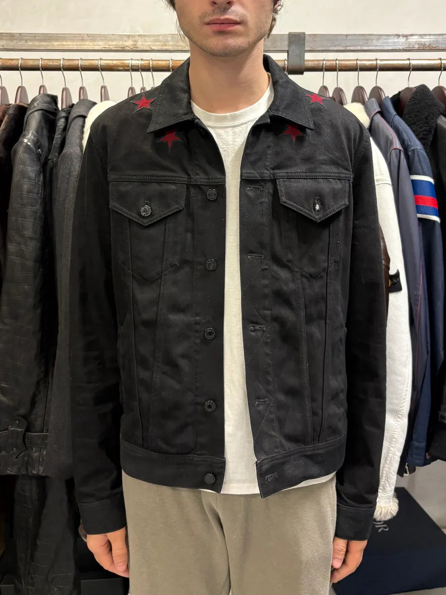 SS2015 Givenchy Red Stars Black Trucker Jacket by Riccardo Tisci OzMTpvt 1