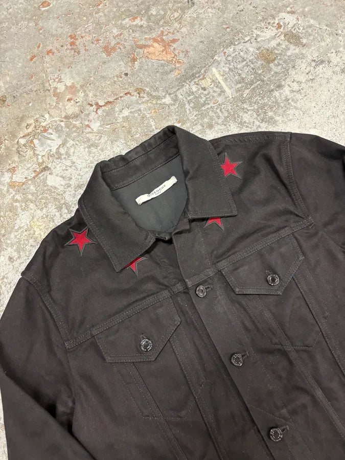 SS2015 Givenchy Red Stars Black Trucker Jacket by Riccardo Tisci OzMTpvt 4