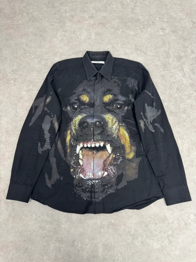 SS2015 Givenchy Rottweiler Dog Black Shirt by Riccardo Tisci avCqZHr 2
