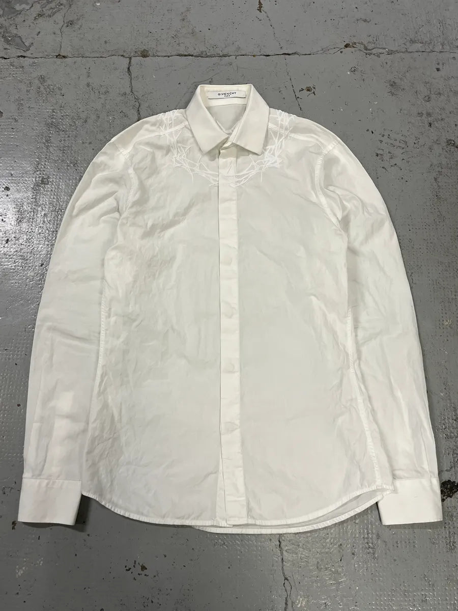 SS2015 Givenchy Spikes Embroidered White Shirt by Riccardo Tisci CcnwIRu 0