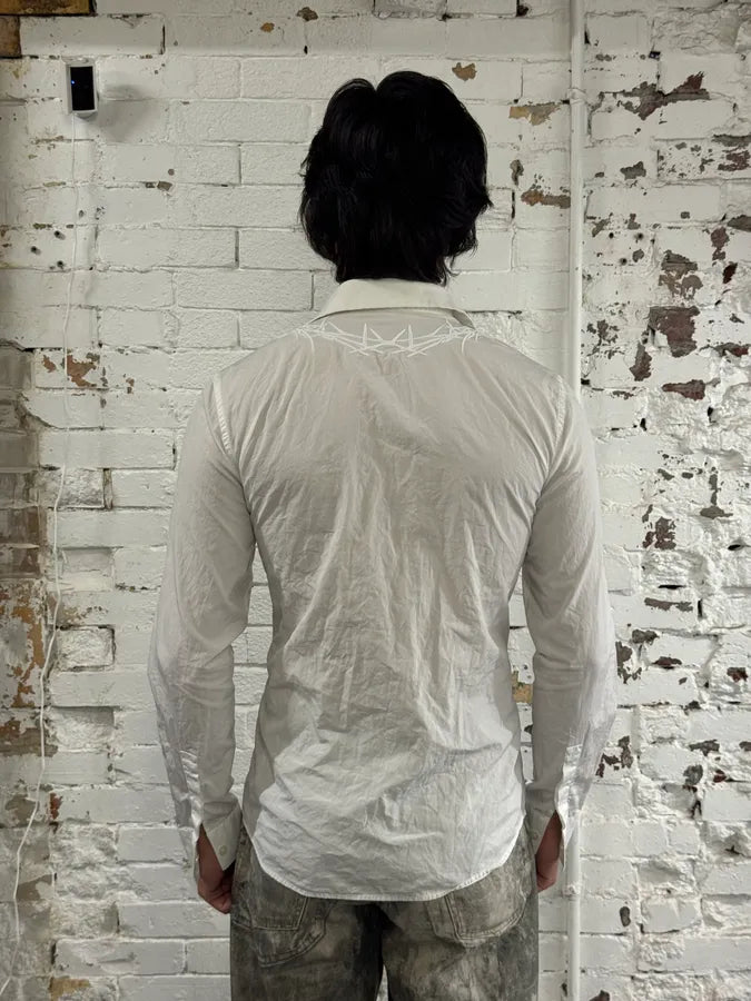 SS2015 Givenchy Spikes Embroidered White Shirt by Riccardo Tisci CcnwIRu 2