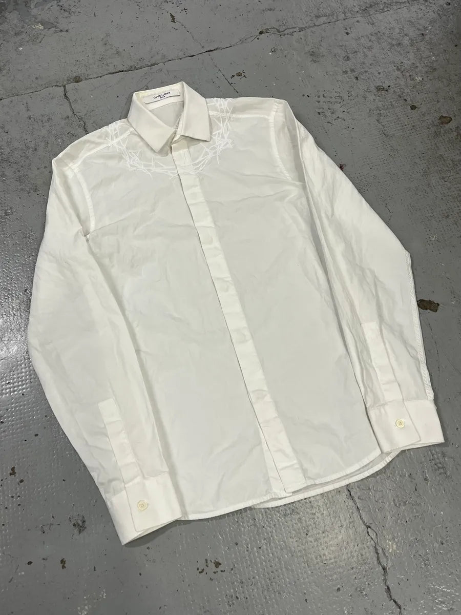 SS2015 Givenchy Spikes Embroidered White Shirt by Riccardo Tisci CcnwIRu 3