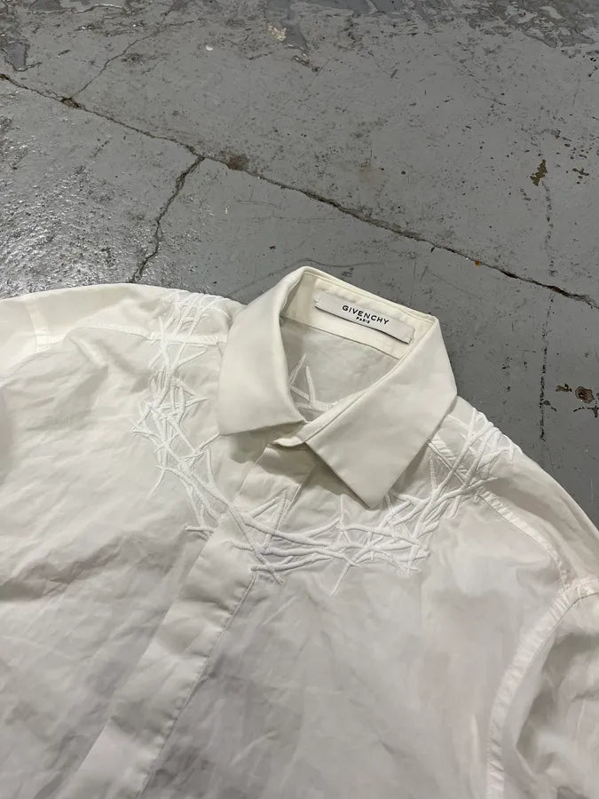 SS2015 Givenchy Spikes Embroidered White Shirt by Riccardo Tisci CcnwIRu 4