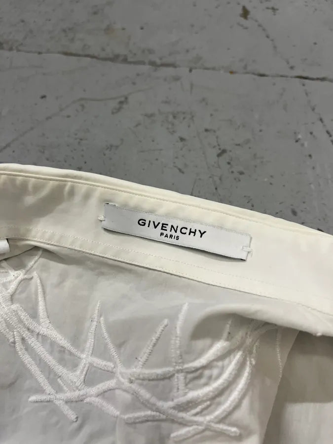 SS2015 Givenchy Spikes Embroidered White Shirt by Riccardo Tisci CcnwIRu 9
