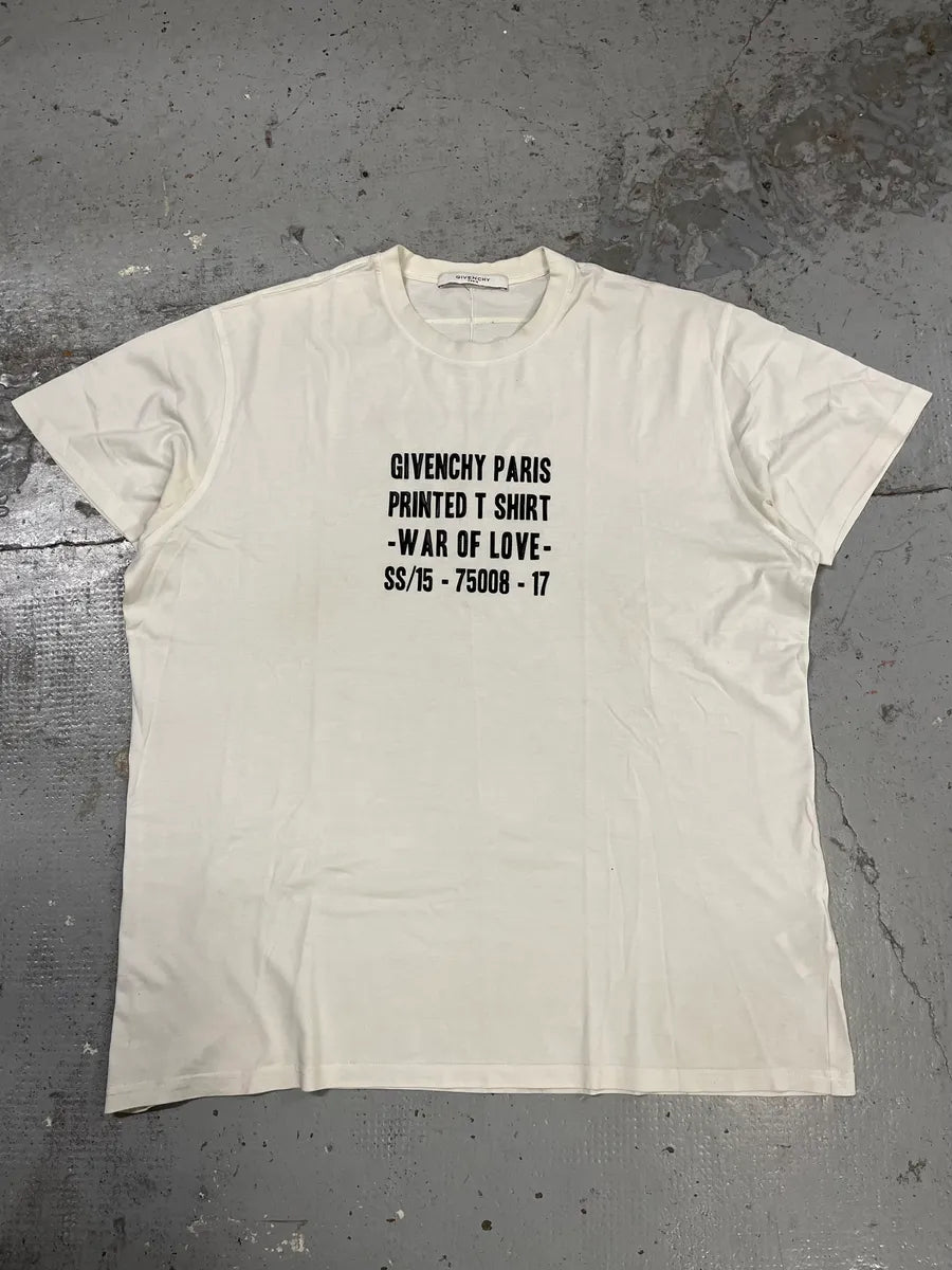SS2015 Givenchy War of Love White Cotton T-Shirt rGAUqDk 0