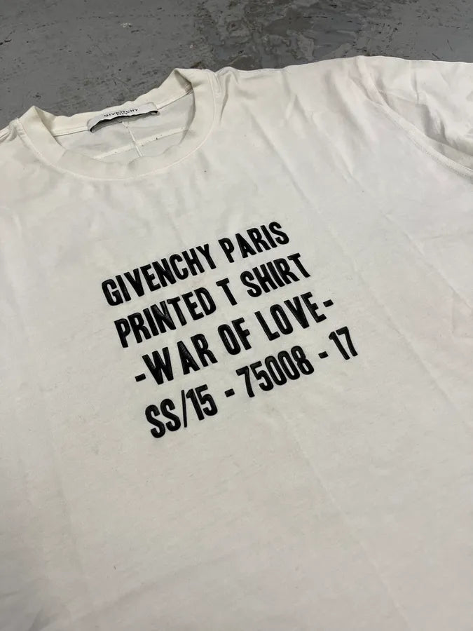SS2015 Givenchy War of Love White Cotton T-Shirt rGAUqDk 5