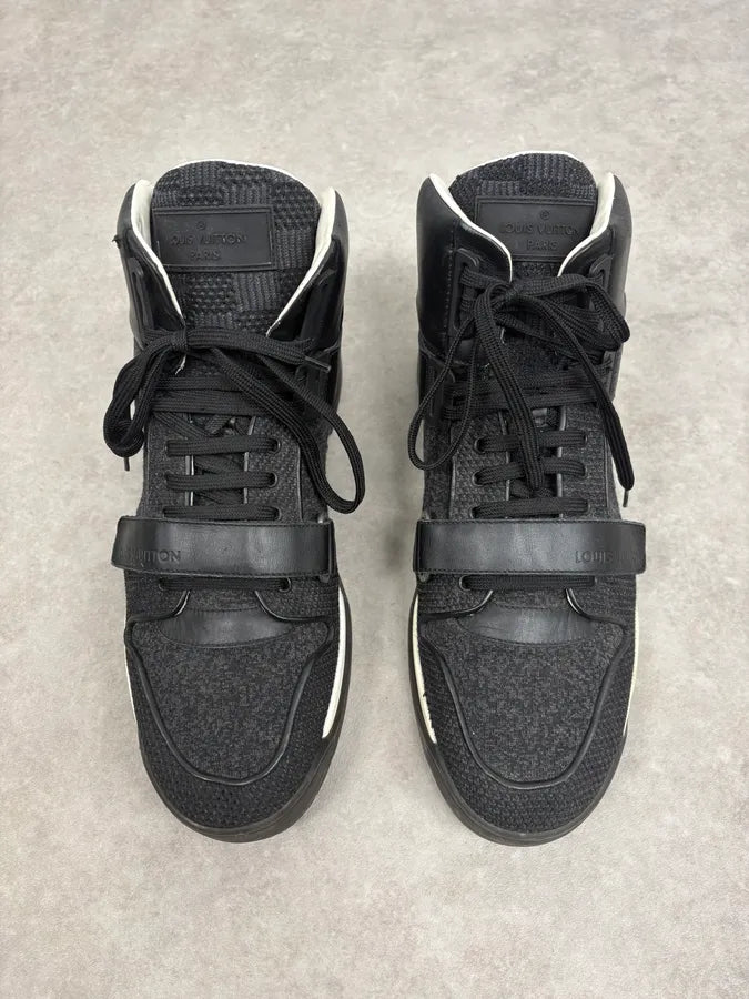 SS2015 Louis Vuitton Black Trail Blazers Knit Strap Sneakers McsNvIx 1