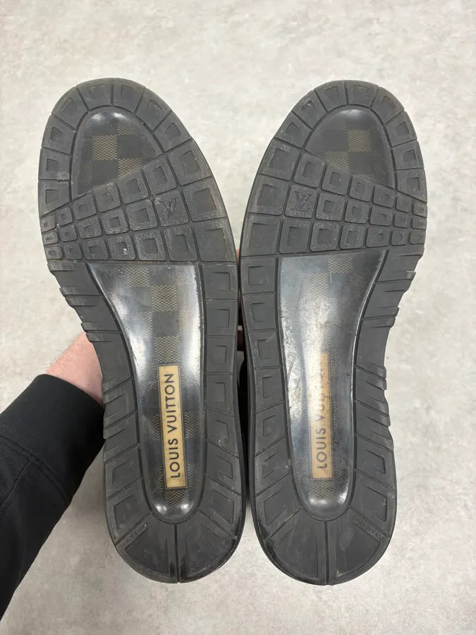 SS2015 Louis Vuitton Black Trail Blazers Knit Strap Sneakers McsNvIx 7