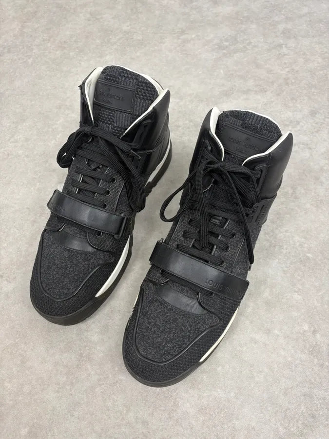 SS2015 Louis Vuitton Black Trail Blazers Knit Strap Sneakers McsNvIx 2