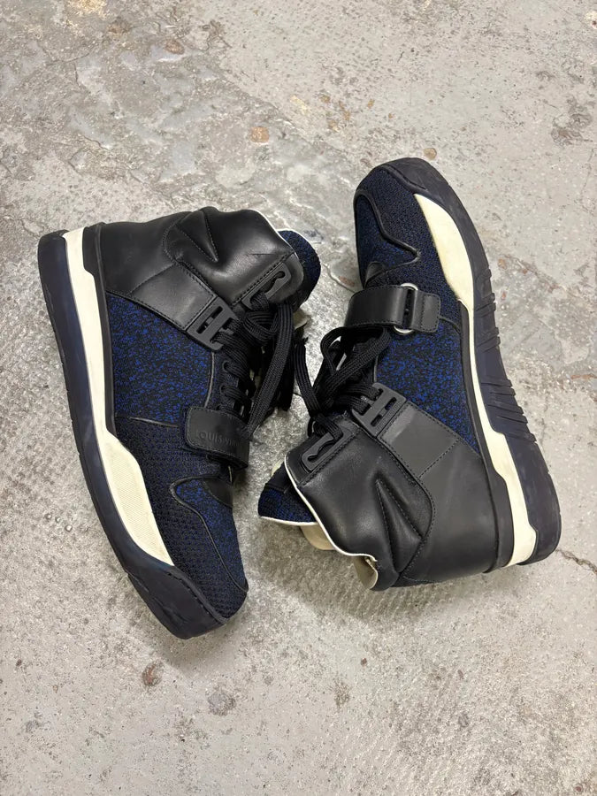 SS2015 Louis Vuitton Navy Trail Blazers Knit Strap Sneakers KXOuGHO 5