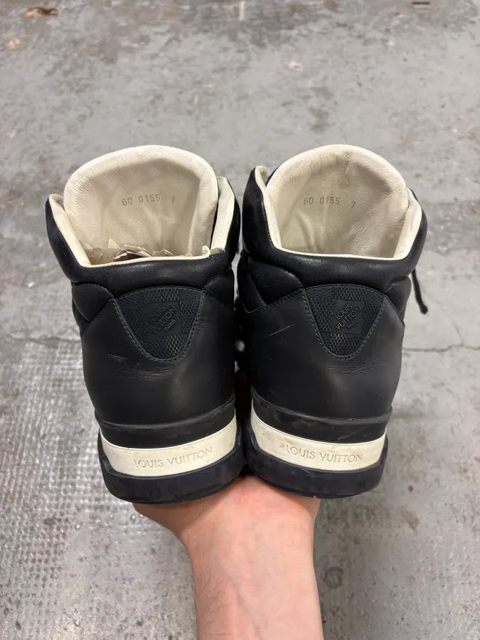 SS2015 Louis Vuitton Navy Trail Blazers Knit Strap Sneakers KXOuGHO 6