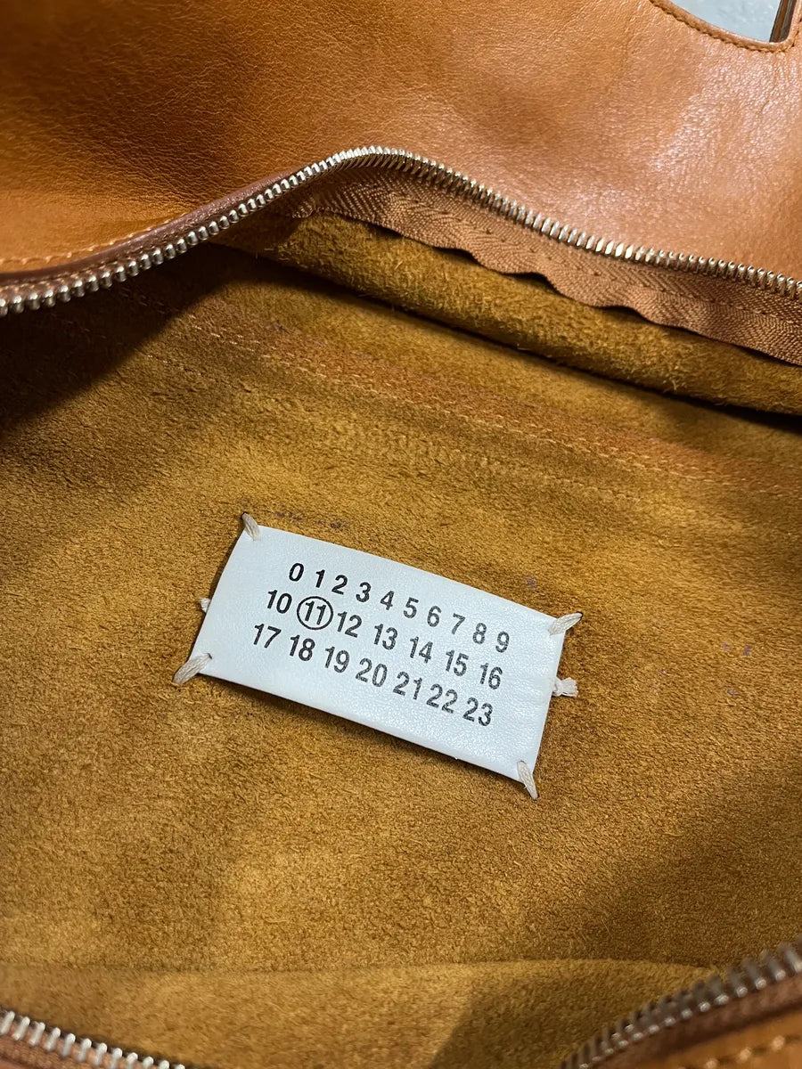 SS2015 Maison Margiela Brown Eroded Leather Artisanal Handle & Soulder Bag (OS) NXkJyFp 11