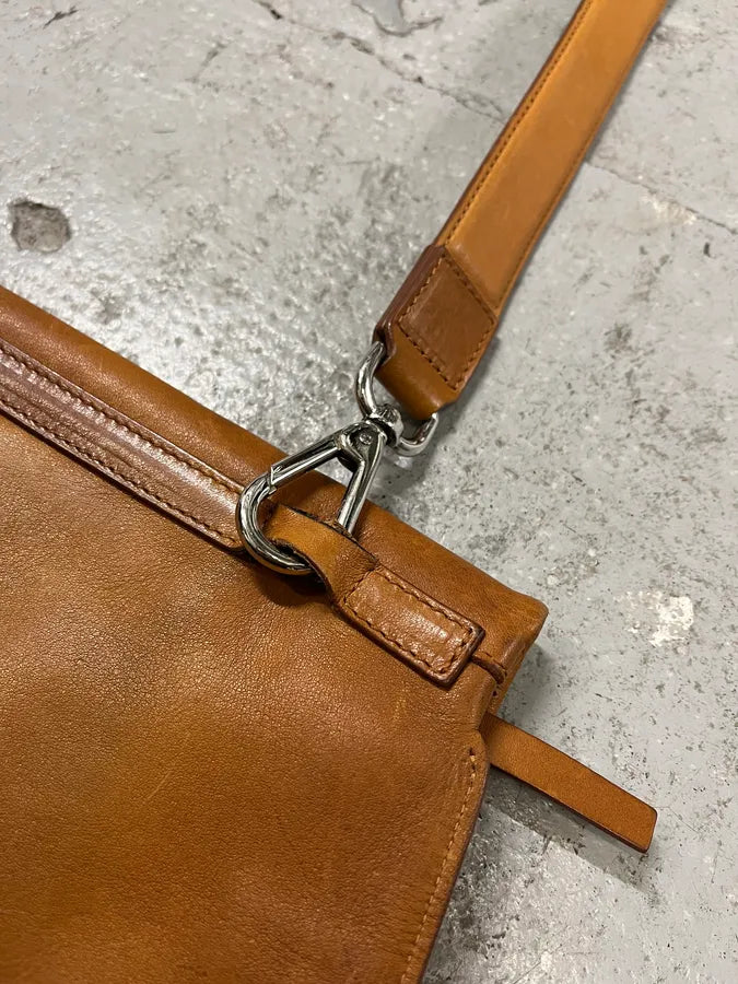 SS2015 Maison Margiela Brown Eroded Leather Artisanal Handle & Soulder Bag (OS) NXkJyFp 7