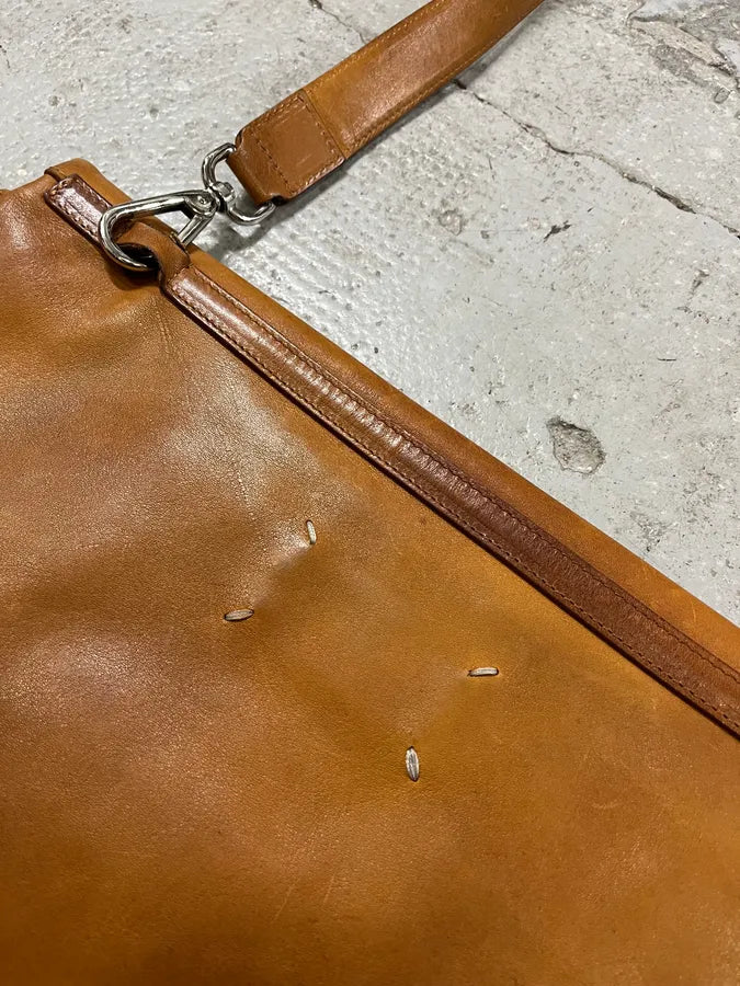 SS2015 Maison Margiela Brown Eroded Leather Artisanal Handle & Soulder Bag (OS) NXkJyFp 8