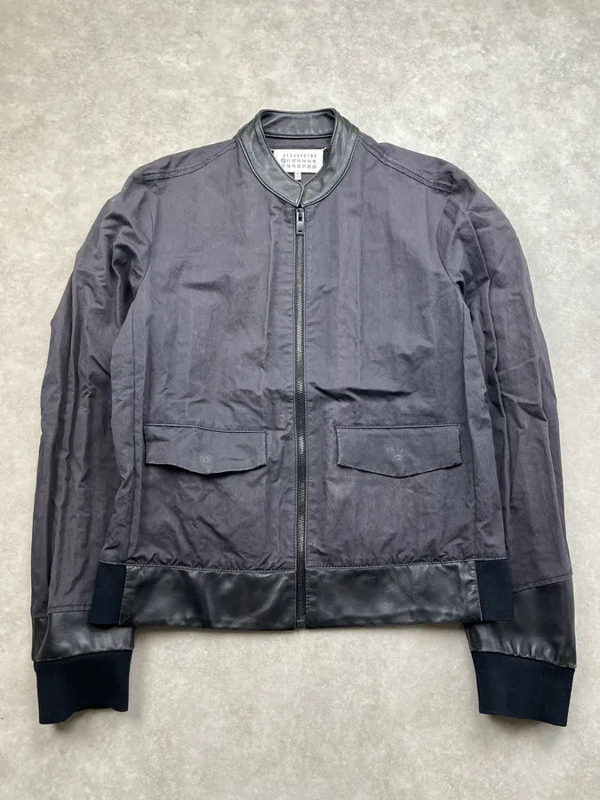 SS2015 Maison Margiela Hybrid Black Leather Mao Signature Jacket MBTipsf 0