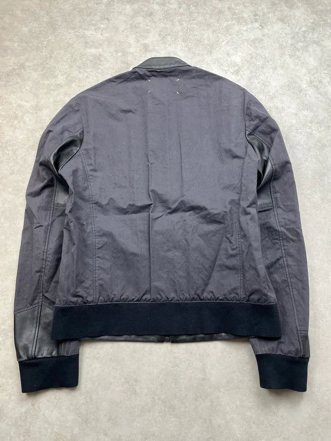 SS2015 Maison Margiela Hybrid Black Leather Mao Signature Jacket MBTipsf 1