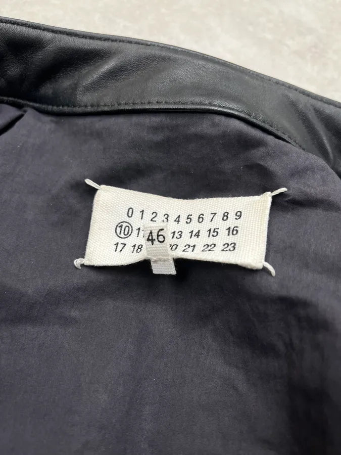SS2015 Maison Margiela Hybrid Black Leather Mao Signature Jacket MBTipsf 10