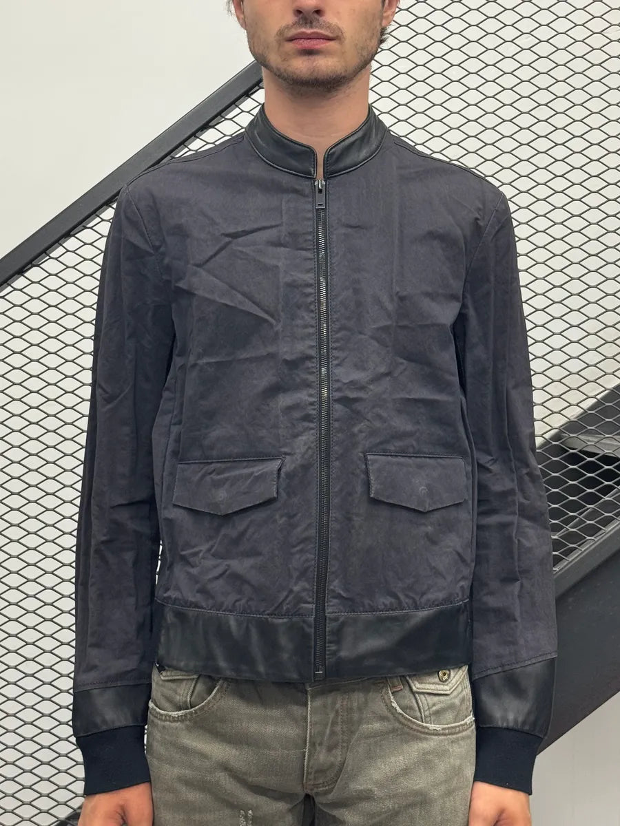 SS2015 Maison Margiela Hybrid Black Leather Mao Signature Jacket MBTipsf 2