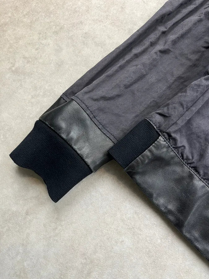 SS2015 Maison Margiela Hybrid Black Leather Mao Signature Jacket MBTipsf 4