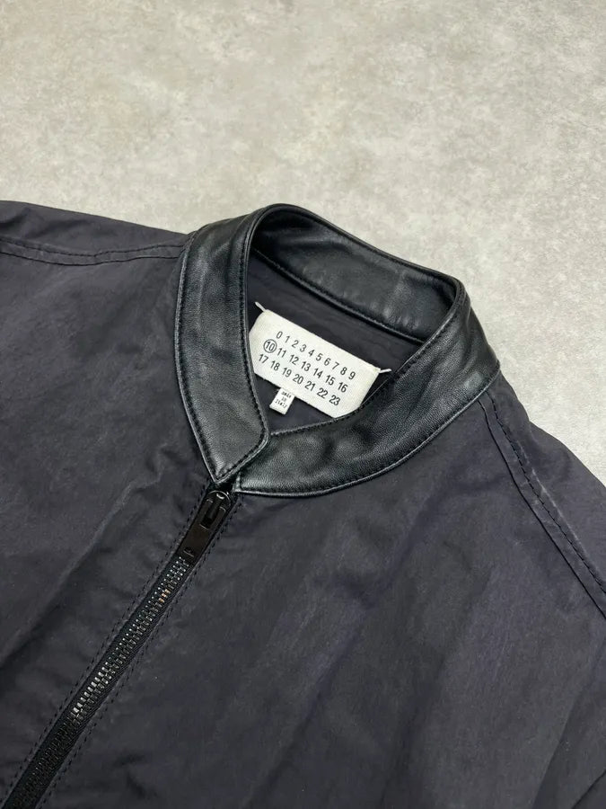SS2015 Maison Margiela Hybrid Black Leather Mao Signature Jacket MBTipsf 5