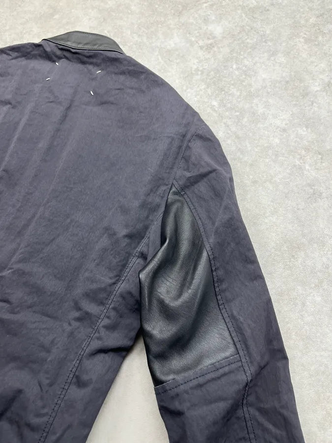 SS2015 Maison Margiela Hybrid Black Leather Mao Signature Jacket MBTipsf 6