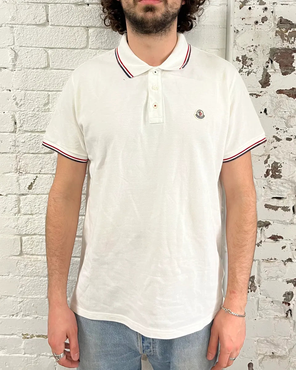 SS2015 Moncler Tricolor Collar White Polo XTgdZpC 1