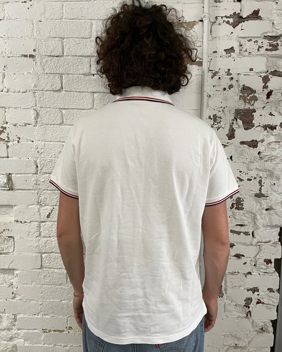 SS2015 Moncler Tricolor Collar White Polo XTgdZpC 2