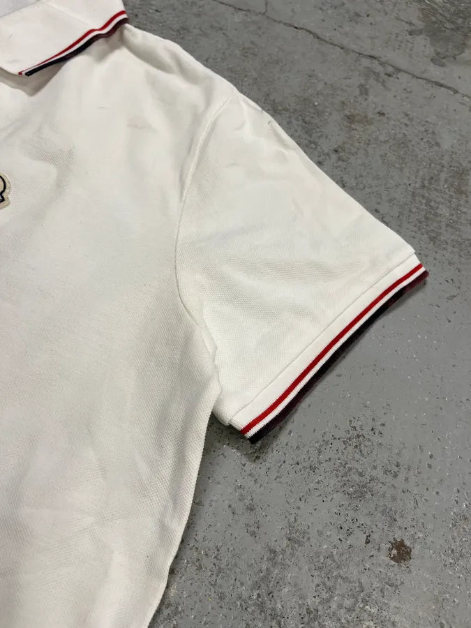 SS2015 Moncler Tricolor Collar White Polo XTgdZpC 5