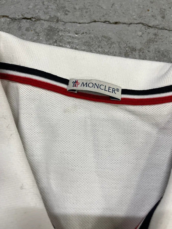 SS2015 Moncler Tricolor Collar White Polo XTgdZpC 7
