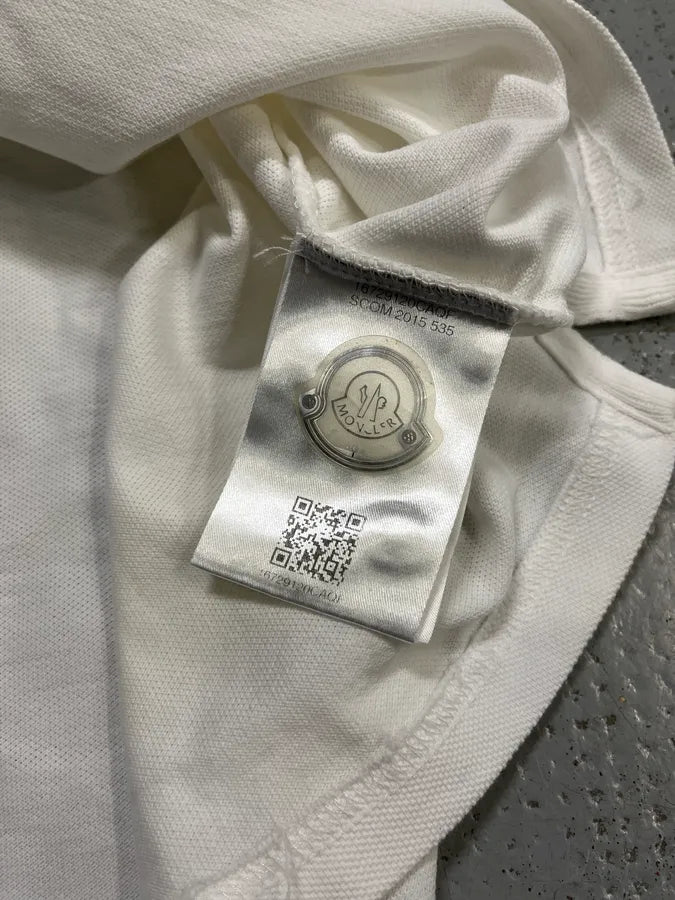 SS2015 Moncler Tricolor Collar White Polo XTgdZpC 8