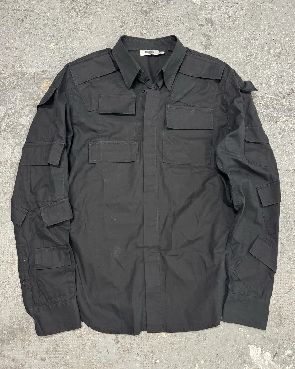 SS2015 Moschino Black Sample Multi Pockets Shirt (L) 0