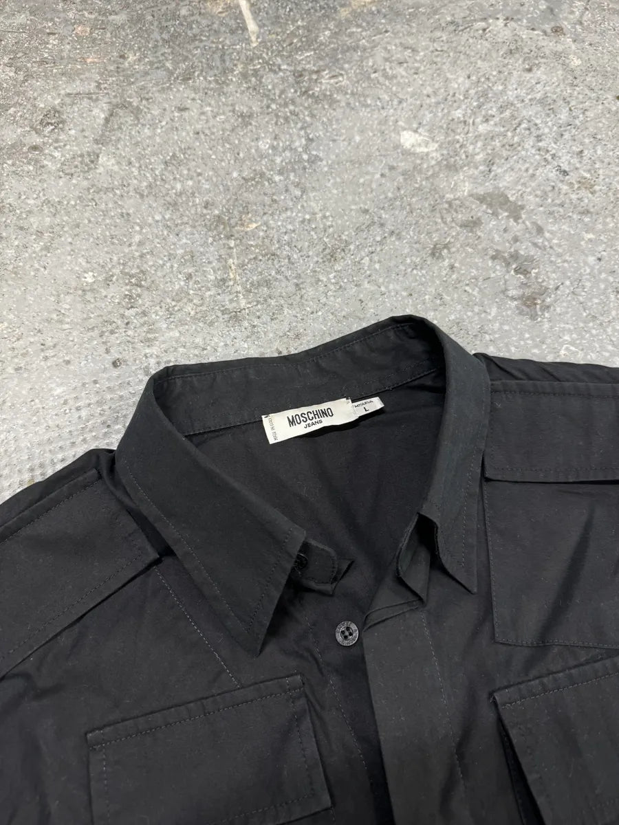 SS2015 Moschino Black Sample Multi Pockets Shirt (L) 4