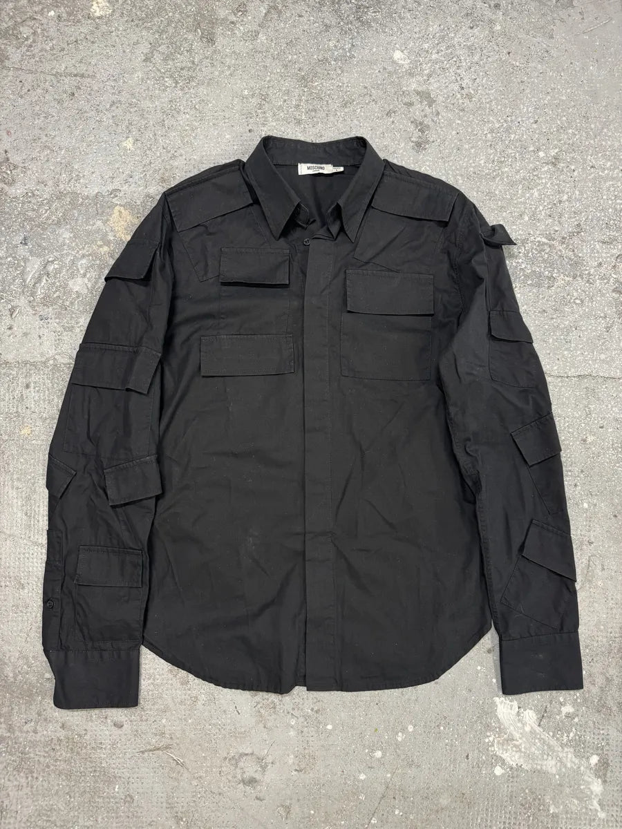 SS2015 Moschino Black Sample Multi Pockets Shirt (L) 5